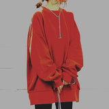 Oversize Damen Sweatshirt mit Rundhalsausschnitt und langen Ärmeln