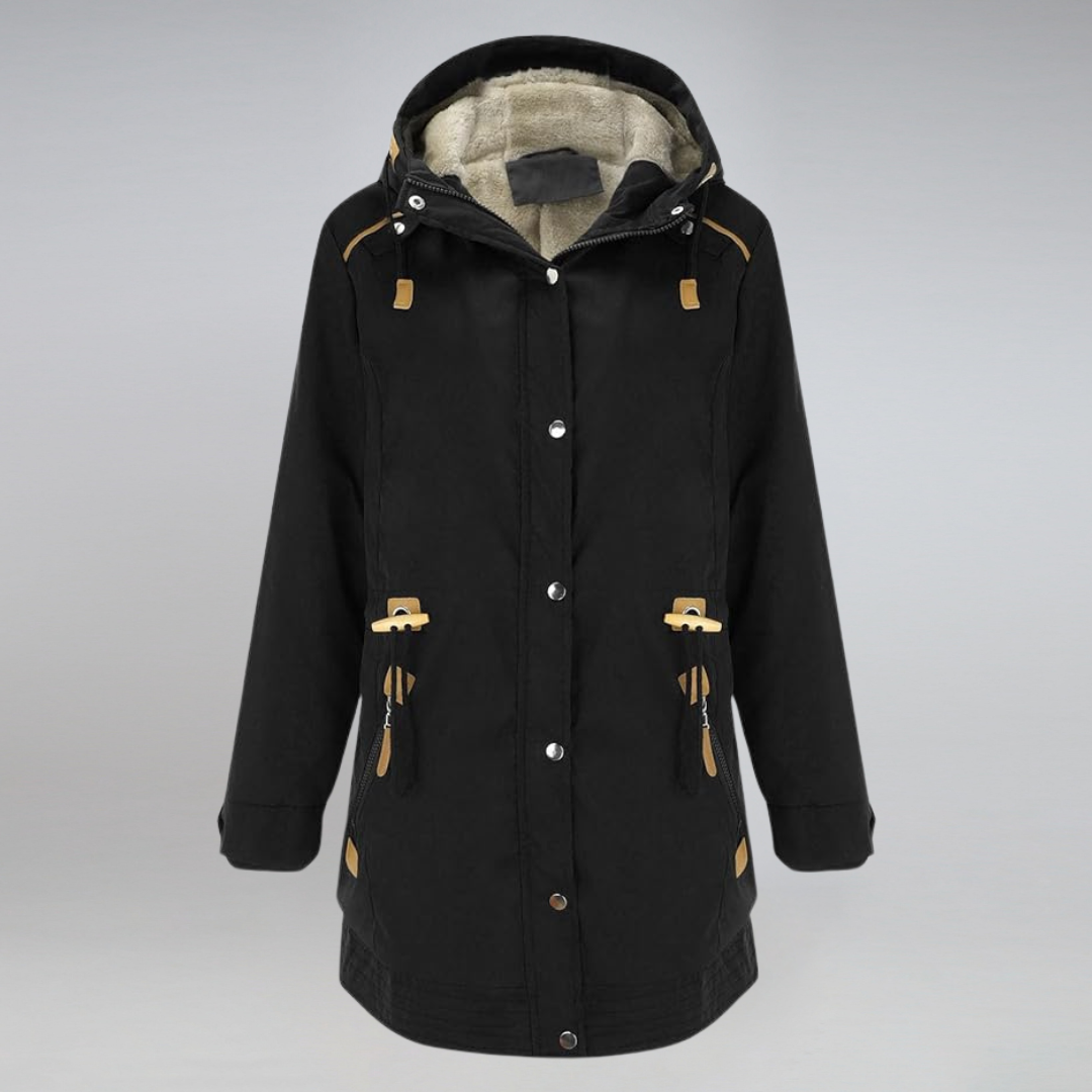 Damen-Wintermantel – Warmer Parka mit Fleece-Futter und Kapuze