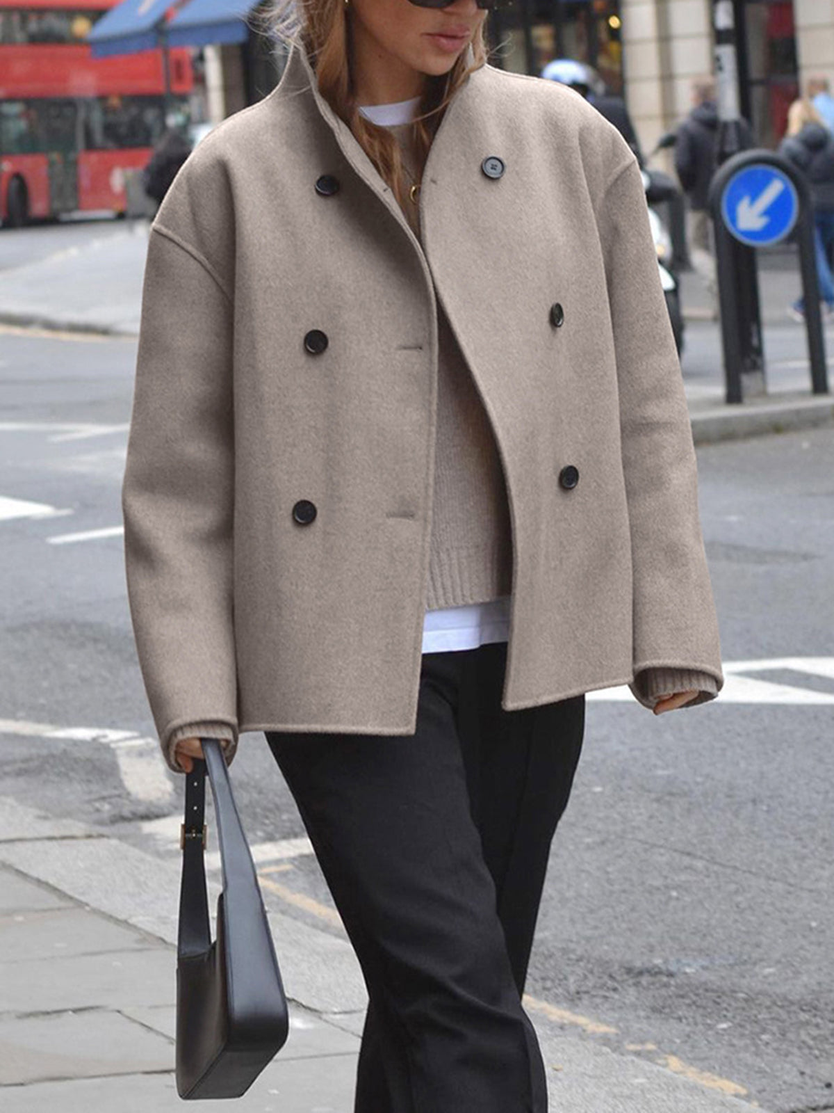 Manteau Oversize à Boutons pour Femmes - Élégant et Confortable