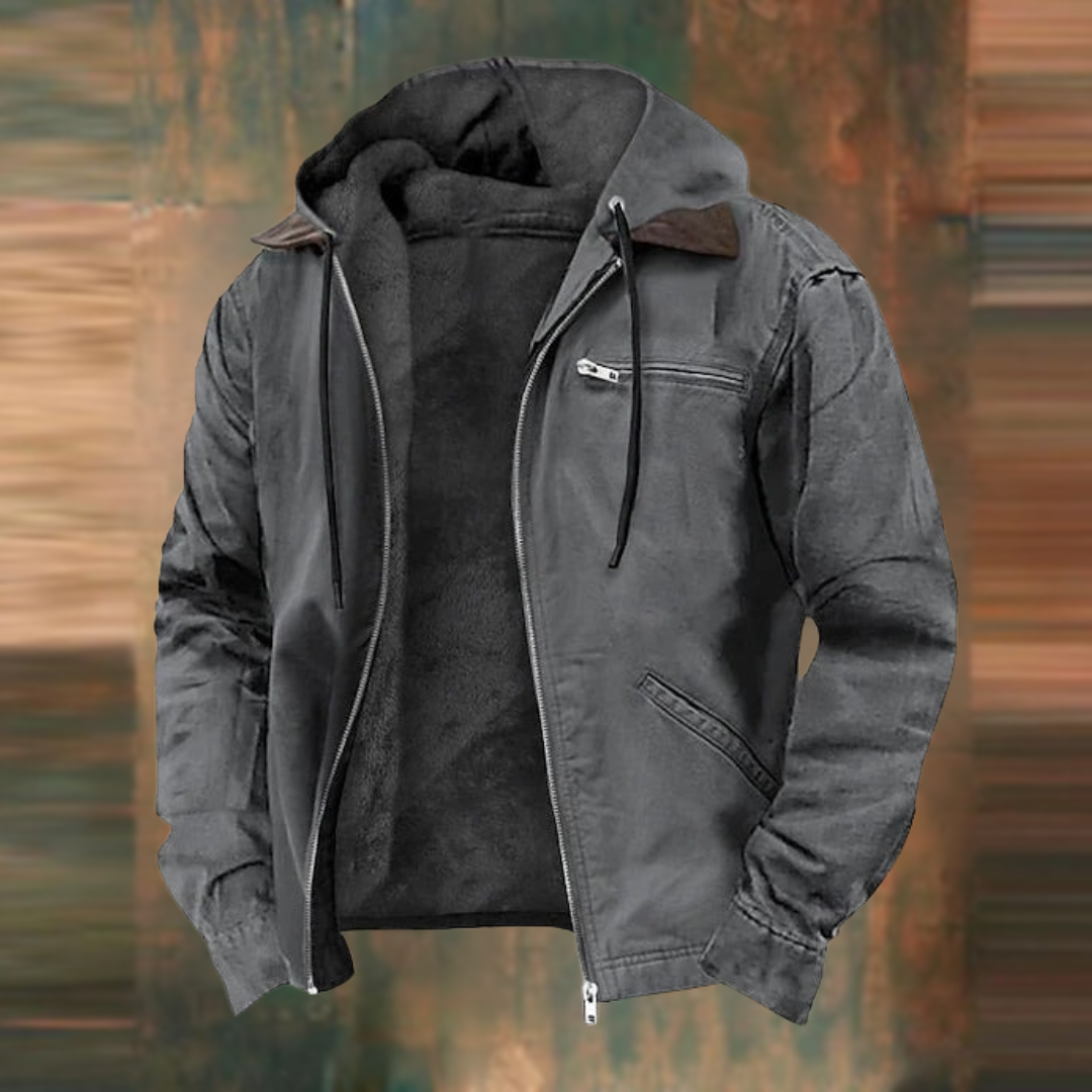 Herren Winterjacke – Warmer Mantel mit Kapuze und weichem Futter