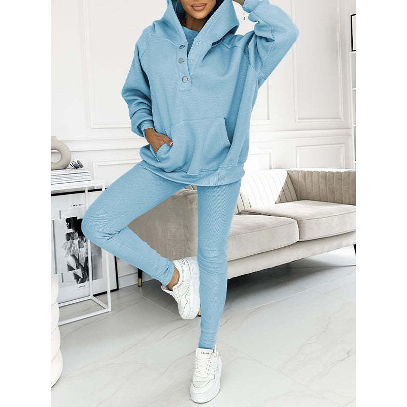 Damen-Trainingsanzug – Bequeme Kleidung mit Knopfpullover