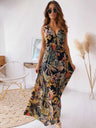 Maxikleid mit tropischem Blattmuster - elegant und bequem