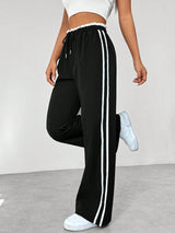 Damen Jogginghose – Weite Hose mit doppelten Seitenstreifen