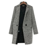 Damenmantel – Klassische Jacke mit Chevron-Muster und weichem Futter