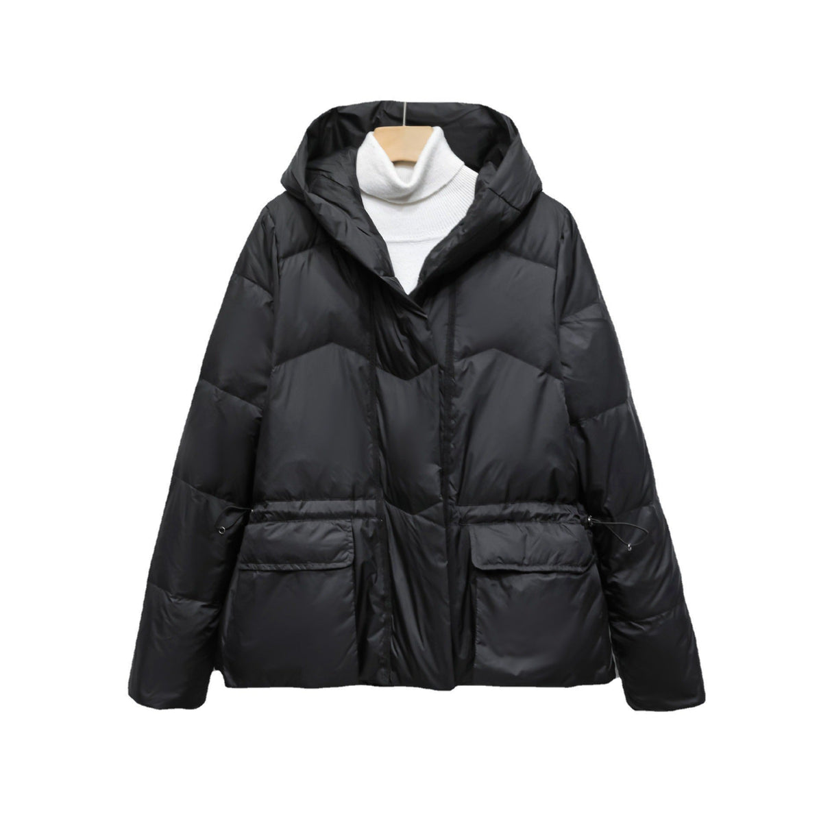 Kurze gesteppte Damenjacke – Warmer Wintermantel mit Kapuze