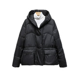 Kurze gesteppte Damenjacke – Warmer Wintermantel mit Kapuze