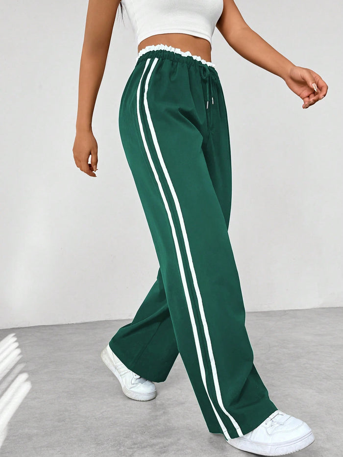 Damen Jogginghose – Weite Hose mit doppelten Seitenstreifen
