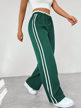 Damen Jogginghose – Weite Hose mit doppelten Seitenstreifen