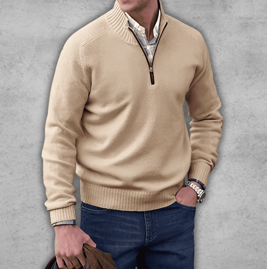 Herrenpullover mit halbem Reißverschluss – Klassischer Pullover für alle Gelegenheiten