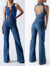 Jeans-Overall mit Herzförmigem Rückenausschnitt für Damen