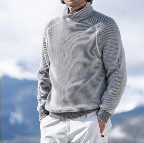 Herrenpullover mit Kragen – Warmer, gerippter Pullover mit elegantem Schnitt