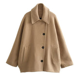 Cape for Women – Elegant Oversized Coat with Classic Buttons