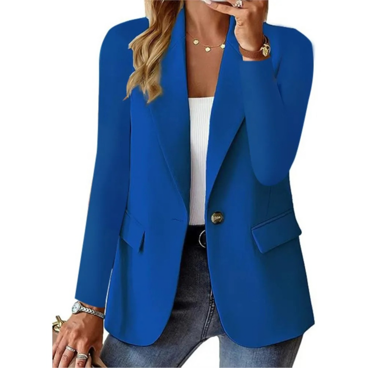 Eleganter Damenblazer mit langen Ärmeln und tailliertem Schnitt