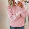Damenpullover mit Farbblöcken – Weicher Winterpullover aus Strick mit weiter Passform