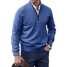 Luxury men's pullover with quarter zip and stand-up collar – elegant and comfortable