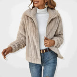 Long gilet femme en polaire avec col