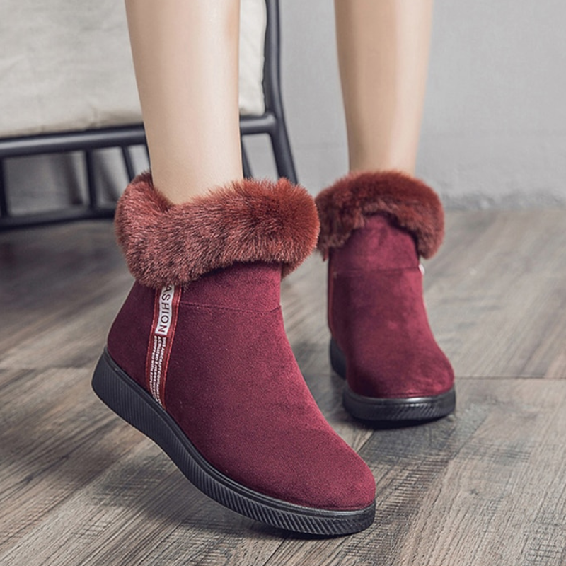 Warm Winter Boots for Women – Fur-Lined Ankle Boots with Non-Slip Sole