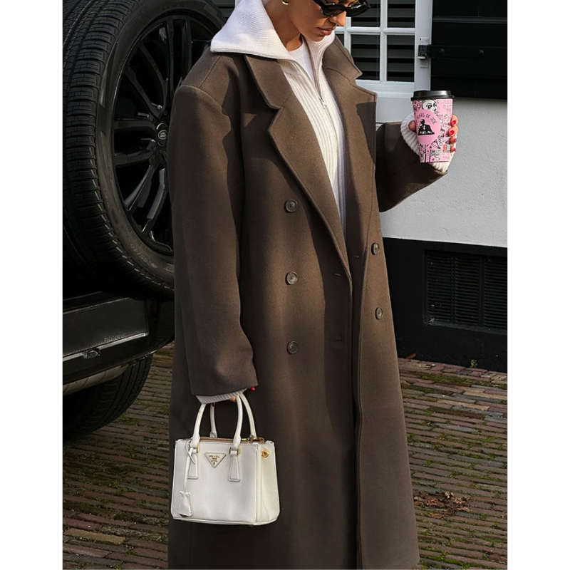 Manteau long élégant femme – Pardessus stylé à coupe classique