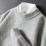 Herrenpullover uni – Weicher Strickpullover mit dezentem Muster