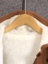 Zestaw chłopięcy z polaru – dres 2-częściowy granatowy z bluzą z kapturem i spodniami