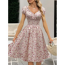 Midikleid mit Blumenmuster und Volants