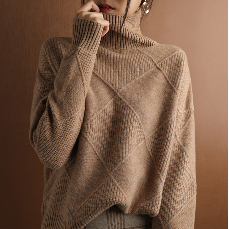 Damen Rollkragenpullover Luxus – Weich, Warm und Elegant mit hohem Kragen