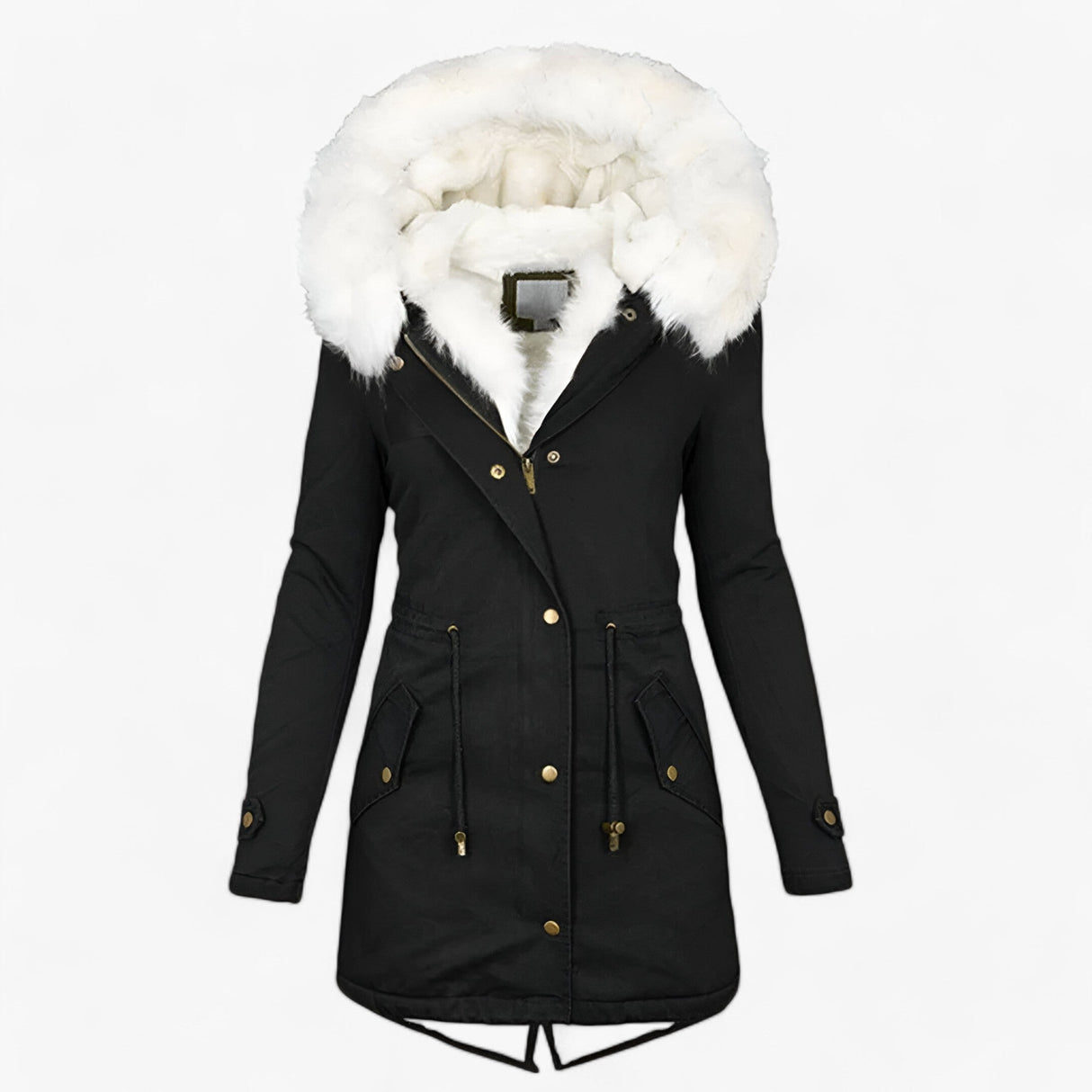 Luxus-Wintermantel für Damen – Elegante Jacke mit großer Kapuze