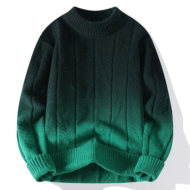 Herrenpullover mit Farbverlauf – Moderner Rundhalspullover aus Strick