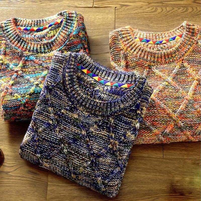 Herrenpullover mit Muster – Warmer Strickpullover im Vintage-Stil