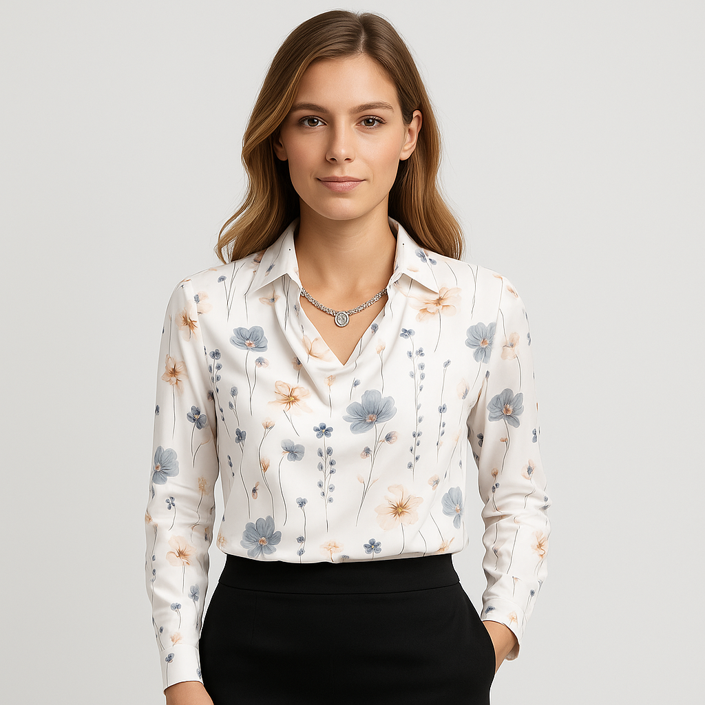 Blouse Femme à Imprimé Fleuri – Coupe Élégante et Stylée
