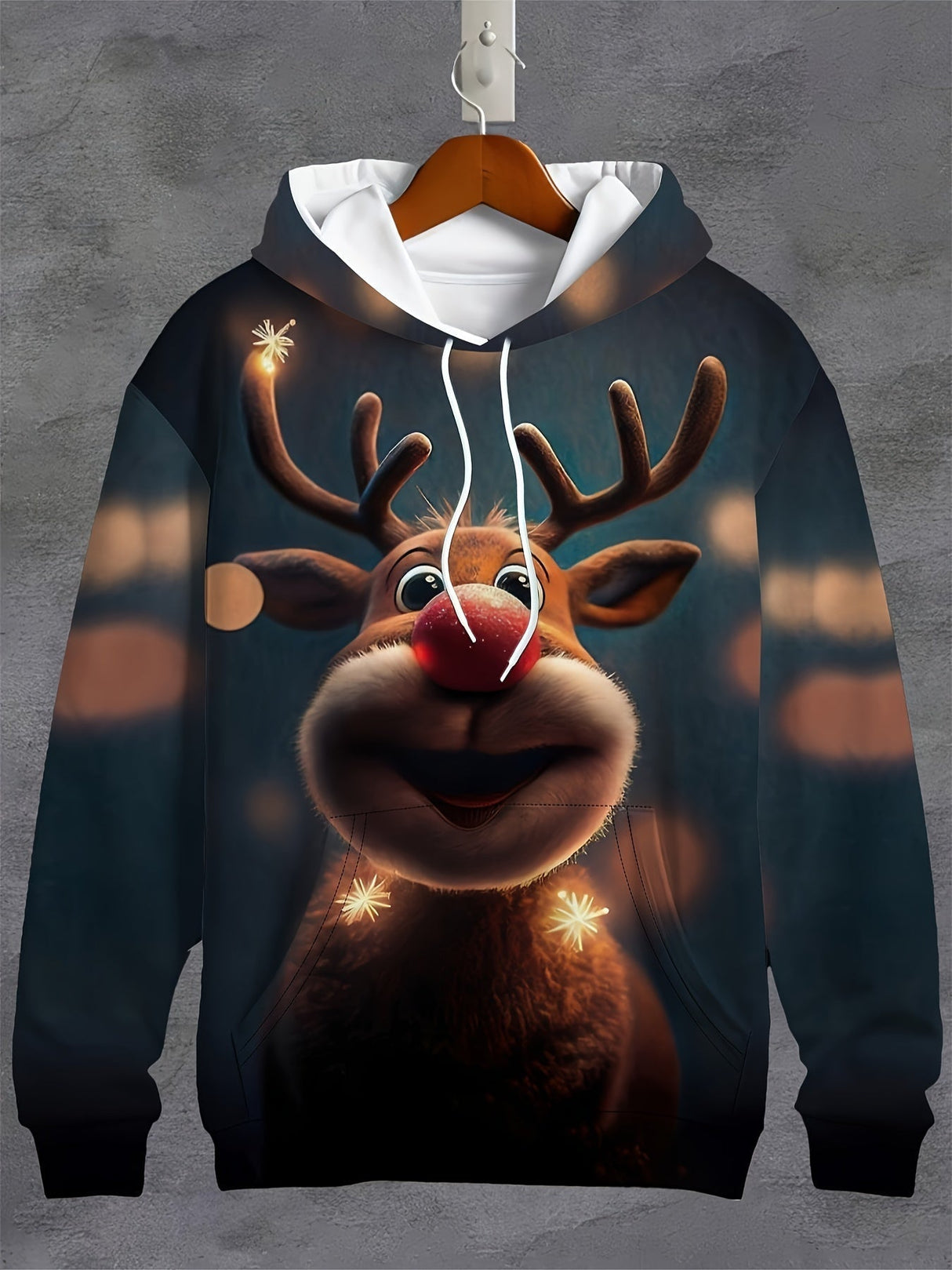 Weihnachts-Hoodie mit Rentiermotiv – Unisex warmer Pullover für die Feiertage