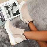 Bottines Compensées Femme avec Détails Texturés