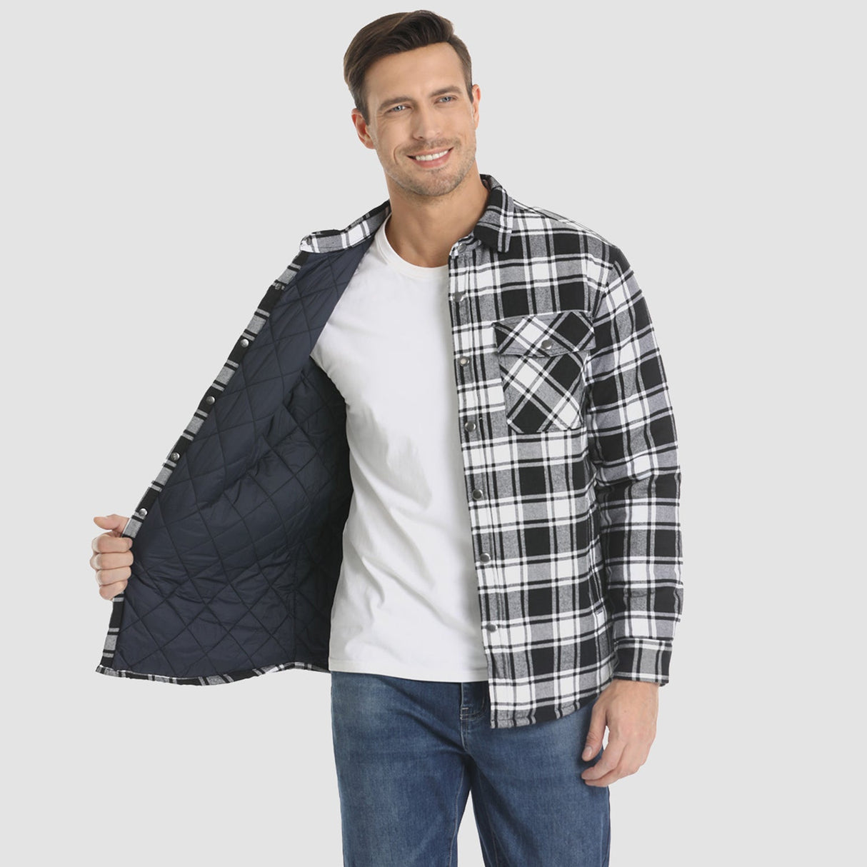 Men's Winter Flannel Vest with Quilted Lining