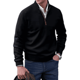 Luxury men's pullover with quarter zip and stand-up collar – elegant and comfortable