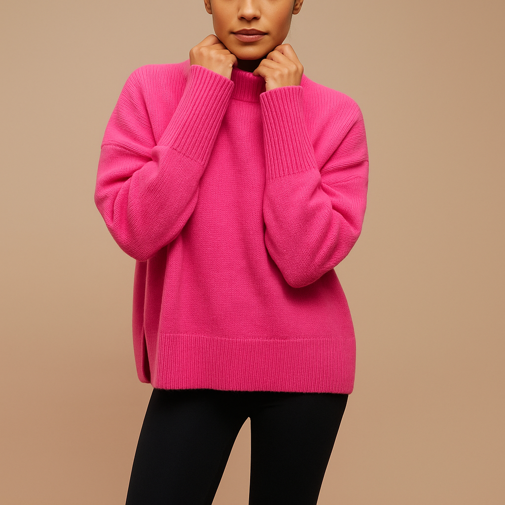 Oversize Damen Rollkragenpullover, schmeichelhafte Silhouette und Komfort