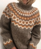 Pull Col Roulé Femme Confortable en Laine Islandaise