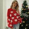 Pull de Noël Femme – Sweat Joyeux avec Imprimé Père Noël Intégral