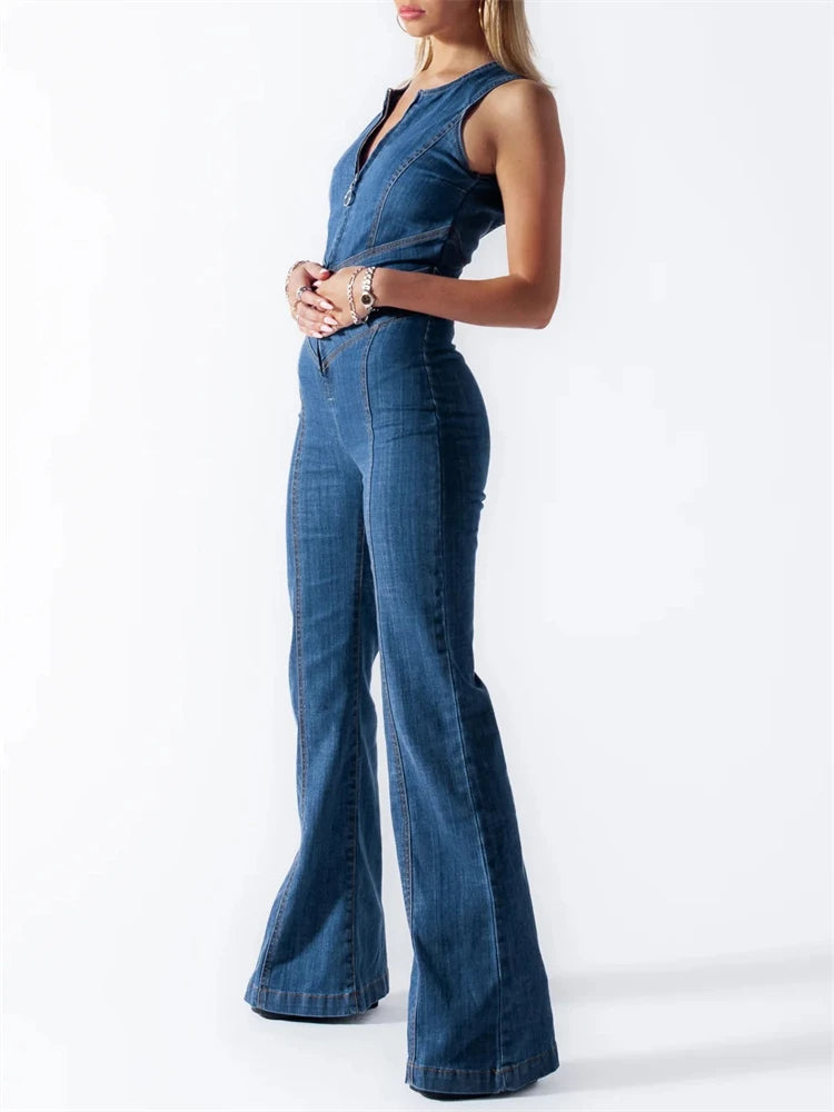 Jeans-Overall mit Herzförmigem Rückenausschnitt für Damen