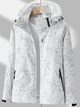 Softshell-Jacke Damen – Windjacke mit Kapuze und elegantem Muster