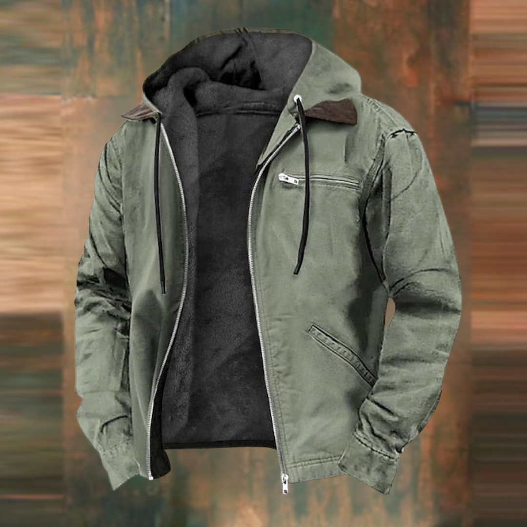 Herren Winterjacke – Warmer Mantel mit Kapuze und weichem Futter