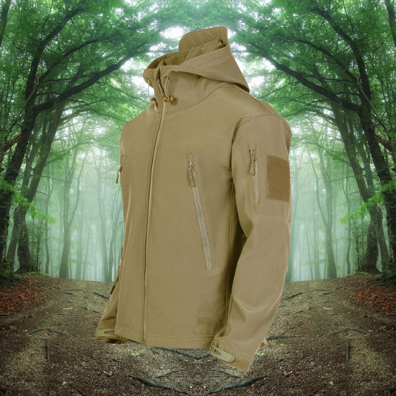 Softshell-Jacke Herren Outdoor – Taktisches Design mit Kapuze