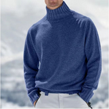 Herrenpullover mit Stehkragen, Rippstrick und bequemer Passform