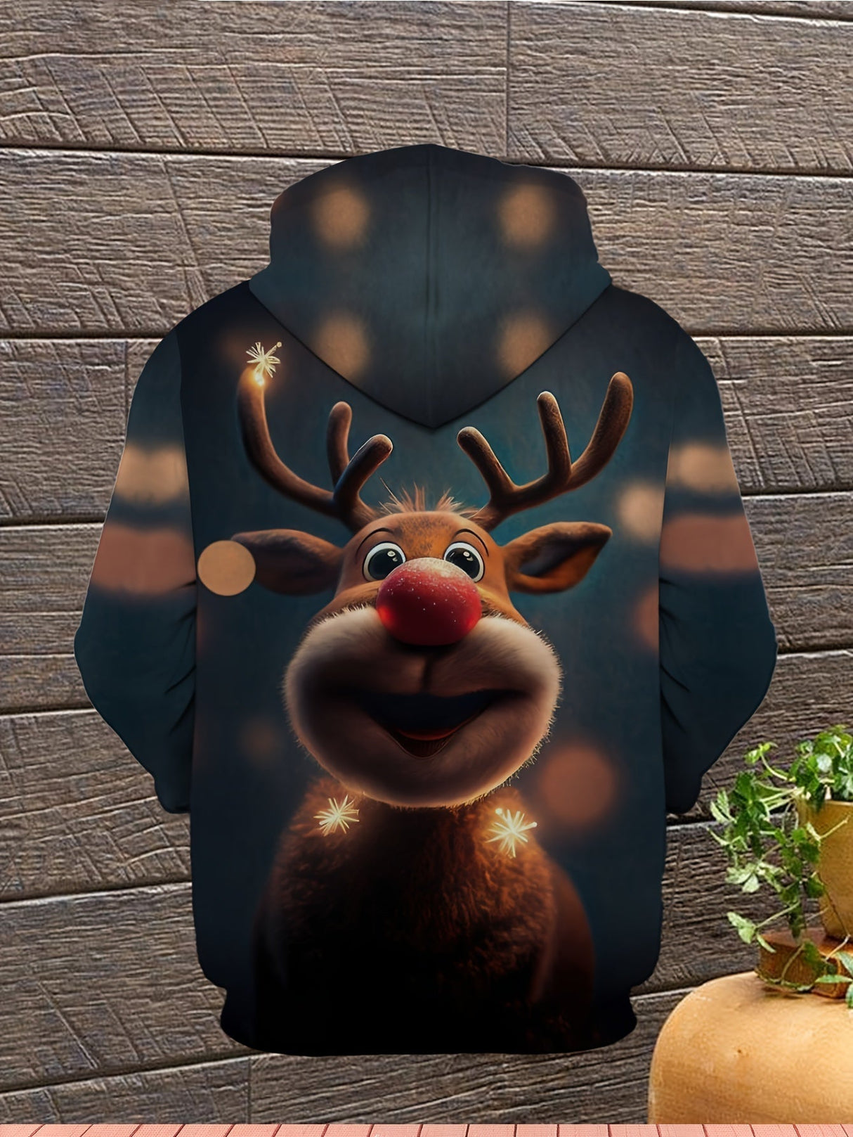 Weihnachts-Hoodie mit Rentiermotiv – Unisex warmer Pullover für die Feiertage