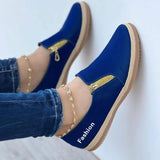 Bequeme flache Schuhe aus PU mit Reißverschluss