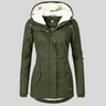 Long waterproof winter coat with hood and lining