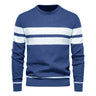 Men's striped sweater – Modern round neck knit sweater