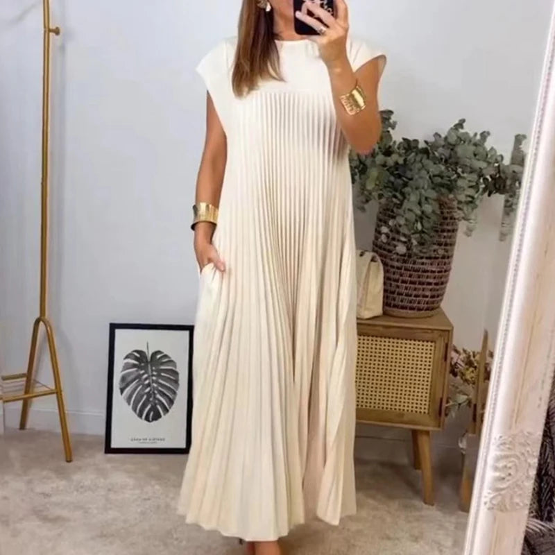 Plissiertes ärmelloses Kleid - Elegant und bequem
