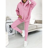 Damen-Trainingsanzug – Bequeme Kleidung mit Knopfpullover