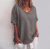 Blouse Confortable et Aérée à Col V pour Femmes