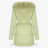Damen Wintermantel – Elegante und warme Jacke mit Pelzkragen und Kapuze